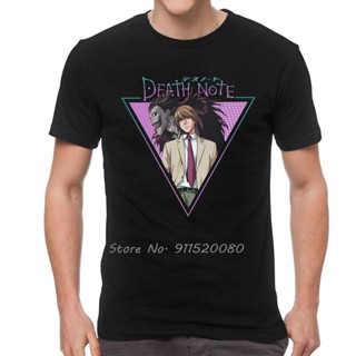 Death Note T Shirt Men Cotton Print T-Shirt Harajuku Tshirt Short Sleeve Anime Manga Light_12