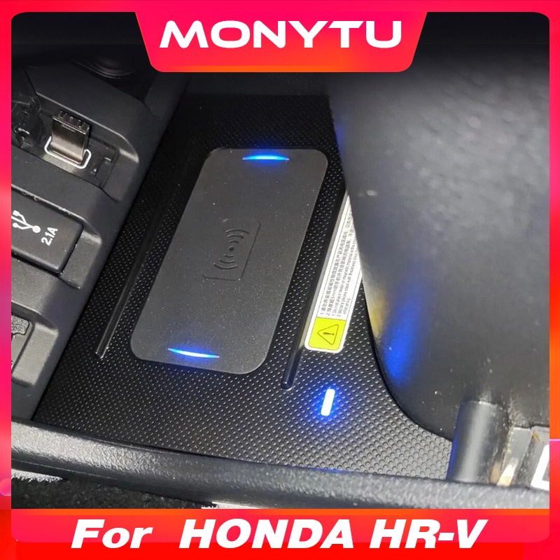 สําหรับ Honda HR-V HRV 2015-2020 QI รถ Wireless Charger 15W Fast CHARGING ผู้ถือโทรศัพท์,คอนโซลกลางโทรศัพท์ Fast ไร้สายชาร์จแผงการปรับเปลี่ยนภายในอุปกรณ์เสริม