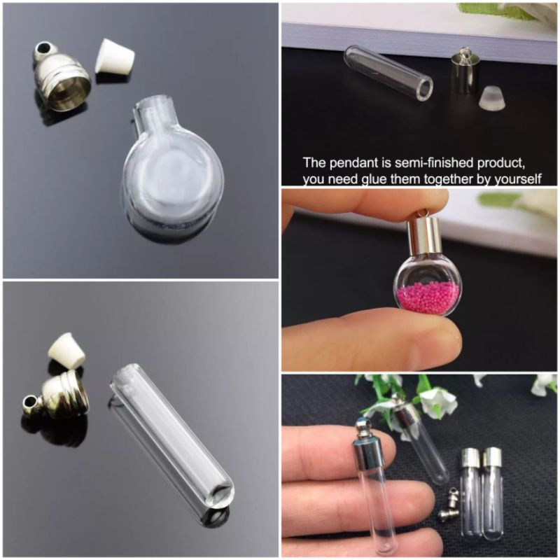 >สั่งขั้นต่ำ 2 ชิ้น< จี้ หลอดแก้ว DIY 💗ใส่น้ำหอม/น้ำมัน/น้ำมนต์ /ผง ได้ 😍