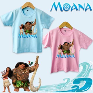 เสื้อยืด พิมพ์ลายเจ้าหญิง Moana สําหรับเด็ก