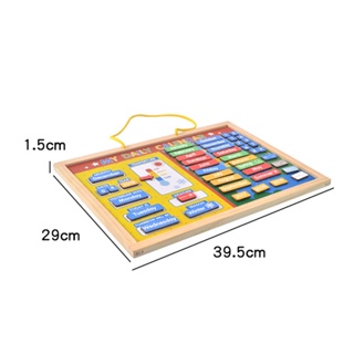 ของเล่นไม้ กระดานปฏิทิน แม่เหล็ก แสดงวันที่ ฤดูกาล ตัวเลข เสริมการเรียนรู้เด็กอนุบาล XV2Z