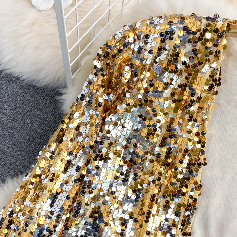 Glitz เสื้อคาร์ดิแกน คอวี แขนยาว กลิตเตอร์ สีดํา ทอง เงิน สําหรับผู้หญิง - รูปที่ 4