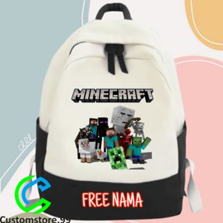 ใหม่ กระเป๋าเป้สะพายหลัง MINECRAFT ฟรีชื่อ สําหรับเด็ก