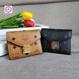 ส่งฟรี🔥 กระเป๋าสตางค์ใบสั้น เอ็มซีเอ็ม M.C.M PATRICIA THREE FOLD WALLET IN VISETOS 005