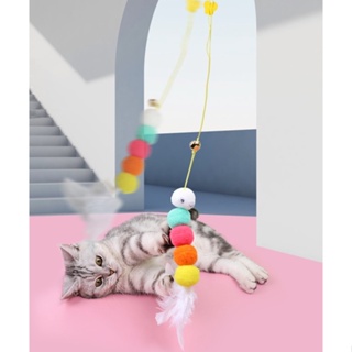 Kutiepom [ส่งจากไทย] ของเล่นแมว หนอยน้อยเด้งดึ๋ง มีแถบกาวติด Fun Cat toy with elastic rope