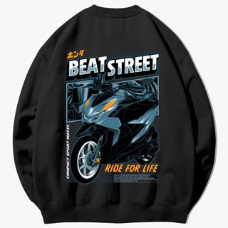 เสื้อกันหนาว คอกลม ลาย FLEECE STREET สําหรับผู้ชาย และผู้หญิง