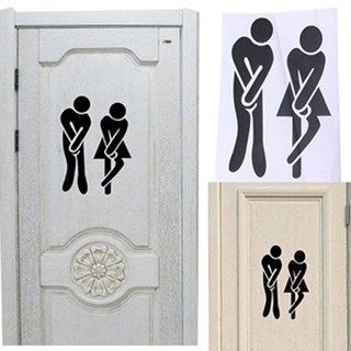 【AG】Cute Man Woman Washroom Toilet WC Bathroom Wall Door Sticker DIY Home Decor