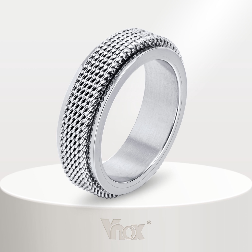 Vnox แหวนสเตนเลส สีทอง สีดํา เครื่องประดับแฟชั่น สําหรับผู้ชาย ให้เป็นของขวัญแฟน
