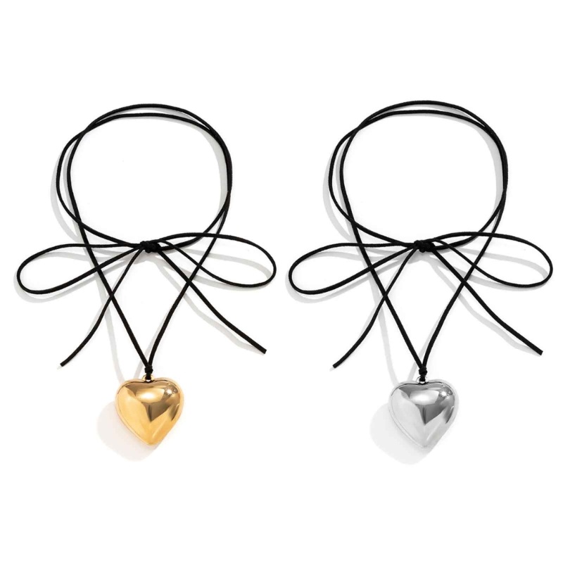 Sky Cool Wax เชือกสร้อยคอโซ่สําหรับผู้หญิงสาวรูปหัวใจจี้สร้อยคอปรับเชือก CHAIN Choker เครื่องประดับ