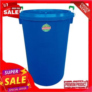 บิ๊กวัน ถังน้ำทรงอ้วน พร้อมฝา ขนาด 80 ลิตร สีน้ำเงินBig One Plastic Bucket With Lid 80L Blue