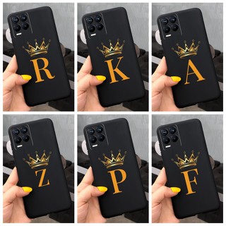 เคสโทรศัพท์มือถือ ซิลิโคนนิ่ม ลายตัวอักษร Az Initial สีดํา แฟชั่น สําหรับ Realme 8 5G RMX3241 Realme8 Pro RMX3081 RMX3085