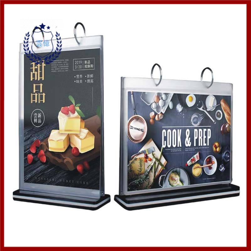 T-Type A4 Flip Table Card Multi-Page ตารางการ์ด Multi-Page ดื่มน้ําการ์ดมัลติฟังก์ชั่นการ์ดแสดงเมนูร