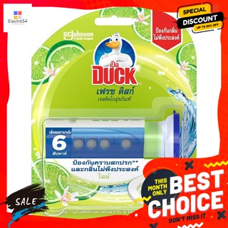 Duck(เป็ด) เป็ด เฟรช ดิสก์ เจลติดโถสุขภัณฑ์ กลิ่นไลม์ 38 ก. Duck Fresh Disk Toilet Gel, Lime Scent, 38 g.ปรับอา