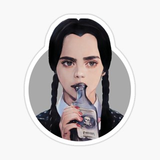 สติ๊กเกอร์กันน้ำ สติ๊กเกอร์ติดรถ แม่เหล็กติดตู้เย็น Wednesday Addams Jenna Ortega WEDA45