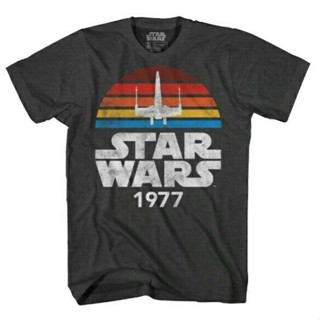 STAR WARS VINTAGE LOGO 1977 graphic crew T Shirt mens_04