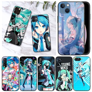 เคสโทรศัพท์มือถือ แบบนิ่ม ลายการ์ตูนอนิเมะ Hatsune Miku สีดํา สําหรับ Realme C2 C3 C12 C15 C11 2020 C11 2021