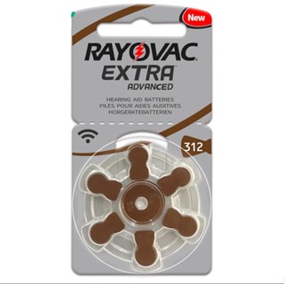 (แท้ 100% รุ่นใหม่) แบตเตอรี่เครื่องช่วยฟัง Rayovac Extra-A312 312 Pr41 สังกะสี 1.45V