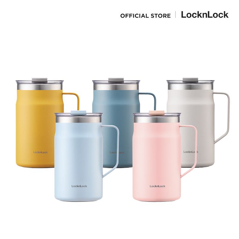 (แถม!!ขวดน้ำเด็กมีหลอด129฿) LocknLock แก้วน้ำเก็บอุณหภูมิ Metro Mug ความจุ 600 ml. รุ่น LHC4282