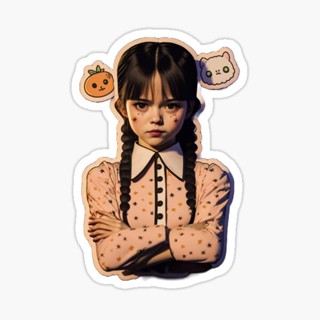 สติ๊กเกอร์กันน้ำ สติ๊กเกอร์ติดรถ แม่เหล็กติดตู้เย็น Wednesday Addams Jenna Ortega WEDA10