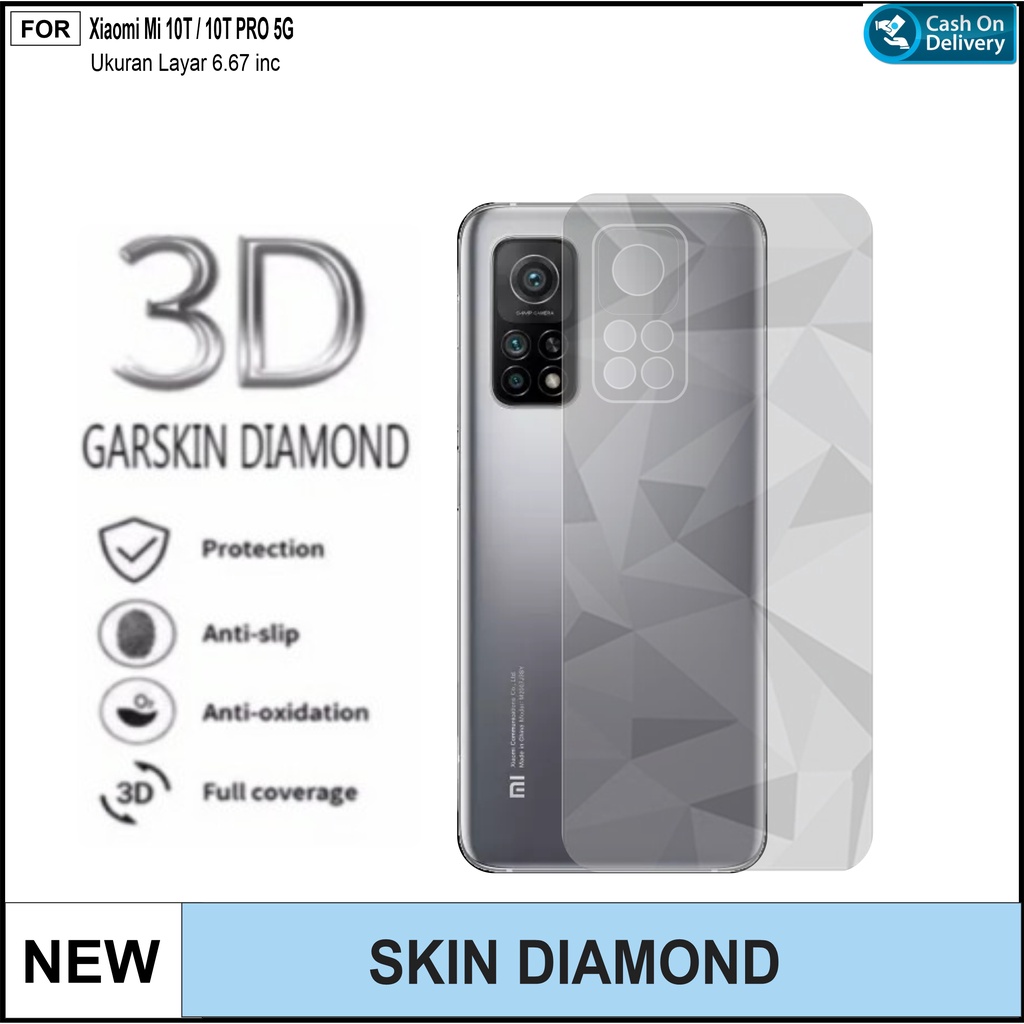 Xiaomi 10t Carbon Skin, 10t Pro Back Skin Diamond 3D