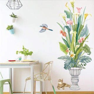 สติ๊กเกอร์ติดผนัง ลายดอกไม้ ต้นไม้ สติกเกอร์แต่งผนัง ติดเองได้ง่าย วอลเปเปอร์ wallpaper wall sticker แต่งบ้าน M01105