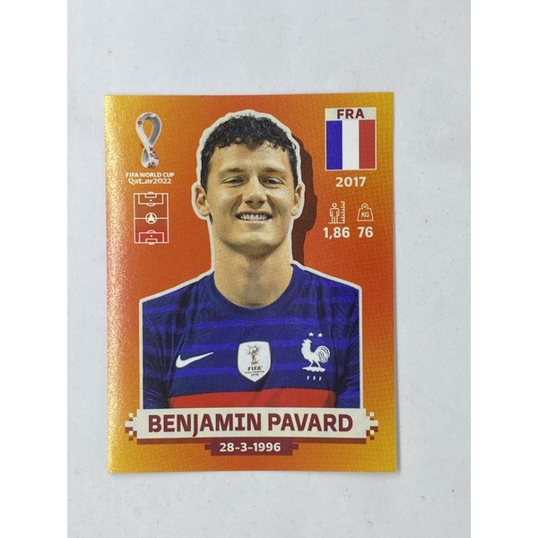 Benjamin Pavard สติ๊กเกอร์สะสม ฟุตบอลโลก world cup 2022 France ของสะสมทีมฟุตบอล ฝรั่งเศส