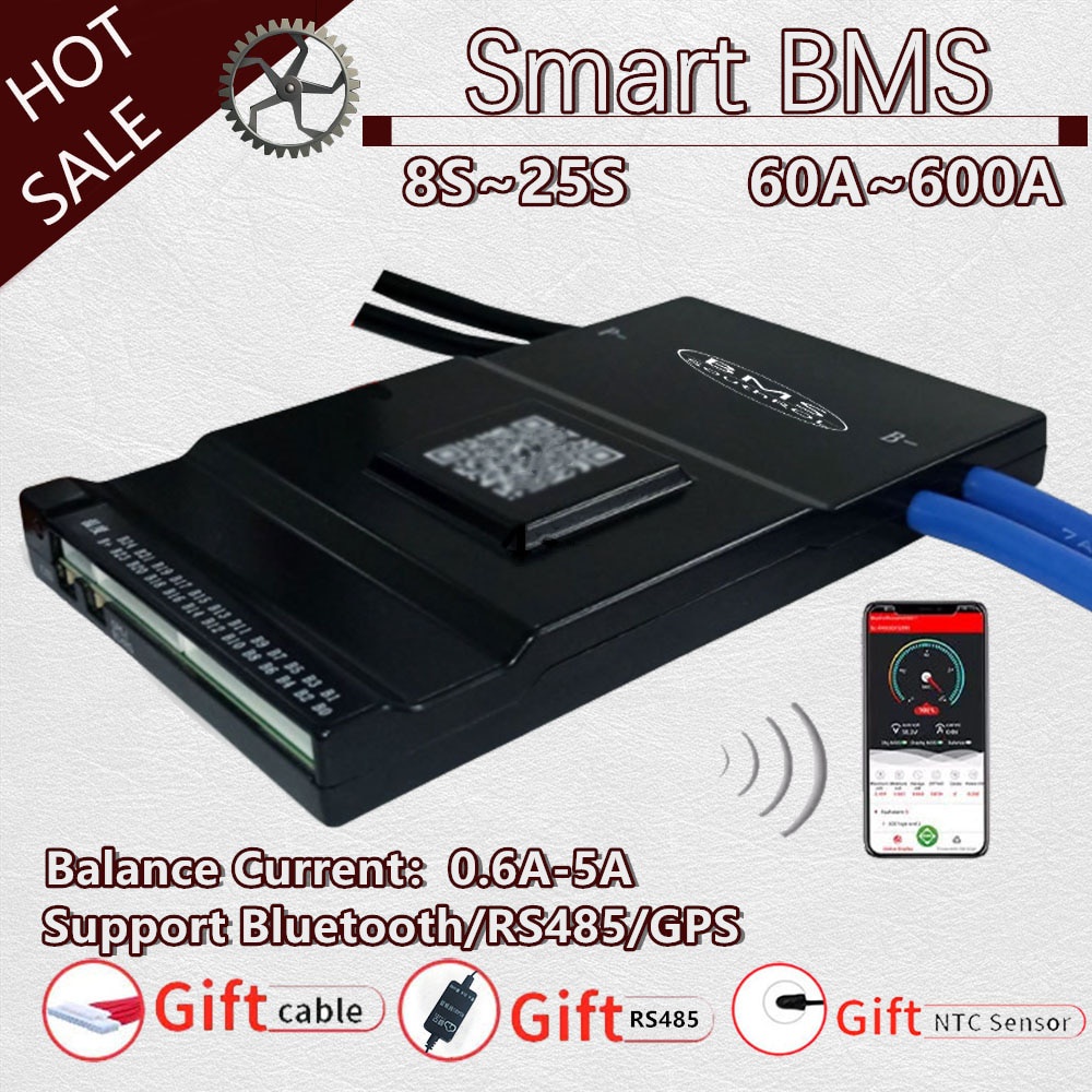 Smart JK Bms มี Active Balance ในตัว 8S 12S 14S 16S 20S 24S 100A - 250A Lifepo4  NMC Li ion