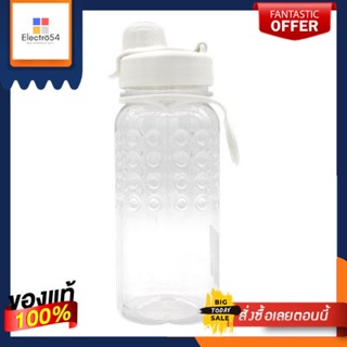 ขวดน้ำทรงเหลี่ยม JCJ รุ่น 3216 ขนาด 600 มล. สีใส - ฝาสีขาวSquare Bottle JCJ Model 3216 Size 600 ml. Clear Color - White