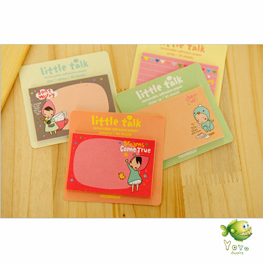YOYO โน้ตการ์ตูนเกาหลี ​กระดาษโน๊ต กาวในตัว ลายน่ารัก (สุ่มลาย) Sticky Note