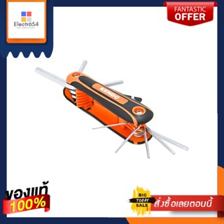 FOLDING ชุดตลับไขควง 6 เหลี่ยม 8 ตัว KENDO 20717FOLDING HEX KEY WRENCH SET KENDO 20717 8-KEY