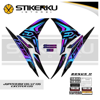 Exciter 135 COMBO COLLOR ex 3 GRUNGE Edition ฐานสีดํา JUPITER MX 135 EXCITER 135 LC 135 RC STRIPING Sticker STOCK DECAL Sticker Variation 2010-2015 Mx135 ex 2 GRUNGE My Sticker