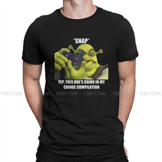 เสื้อยืด พิมพ์ลายกราฟฟิคตลก shrek snap สไตล์คลาสสิก เหมาะกับฤดูร้อน สําหรับผู้ชาย#39เสื้อยืด ผ้าฝ้าย สไตล์ฮาราจูกุ