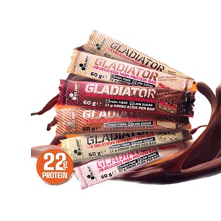 Olimp Gladiator Protein Bar 60g จำนวน 6 แท่ง หรือ 15 แท่ง (1 กล่อง) โปรตีนบาร์ โปรตีนแท่ง ขนมคลีน  ของแท้