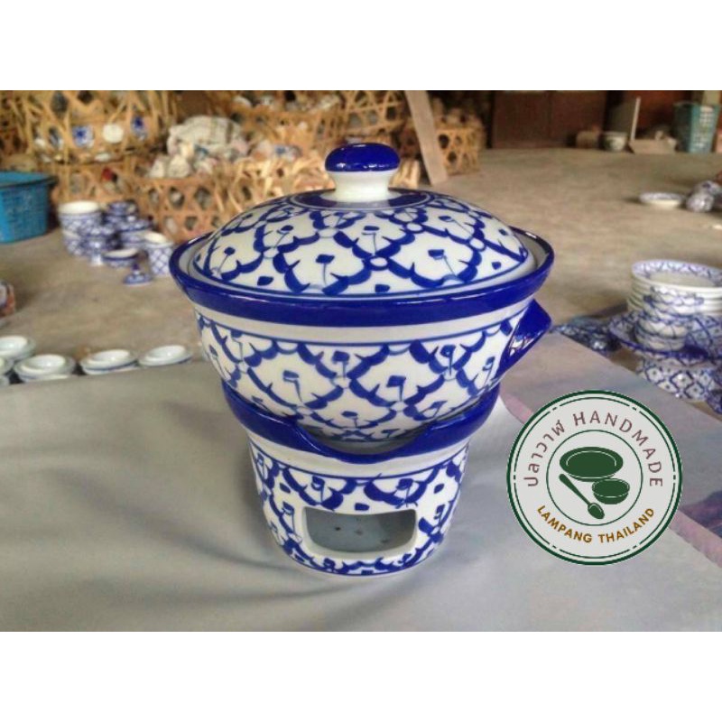 เซรามิค ชุดหม้อตุ๋น ลายสับปะรด🍍 งานวาดมือเกรดเอ ออเดอร์ละไม่เกิน3ชุด