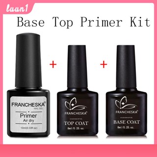 Top Coat (ชุดเคลือบสีเล็บเจล) Francheska /base coat/PRIMER TOP UV LED Gel Polish Soak Off ทาเล็บเจล สีทาเล็บเจล สีเจล ยาทาเล็บเจล Cod