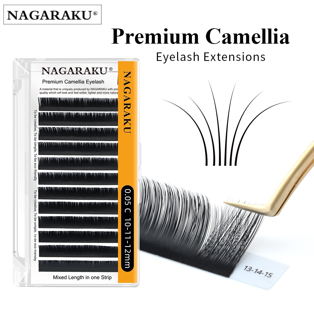 Nagaraku Camellia ขนตาปลอม ยาว นุ่ม เป็นธรรมชาติ พรีเมียม