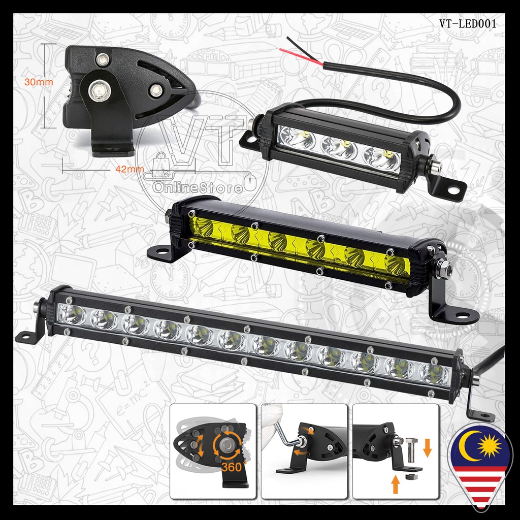 แถบไฟ LED กันน้ํา Spot Beam ทํางานไฟ Slim Design 9W/18W/36W แถวเดียวขับรถไฟหน้า