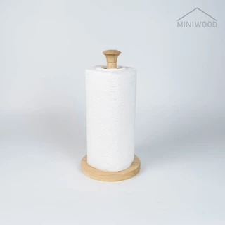 MINIWOOD แท่นกระดาษอเนกประสงค์ แท่นทิชชู่ม้วนยาว เสากระดาษอเนกประสงค์ Tissue Holder ผลิตจากไม้จริง (ลูกค้าประกอบสินค้...