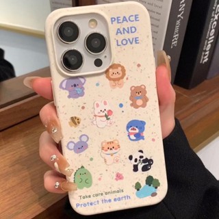 เคสโทรศัพท์มือถือนิ่ม กันกระแทก ลายสวนสัตว์น่ารัก สร้างสรรค์ สําหรับ Iphone Apple 14Pro 14 13pro 12 x xs