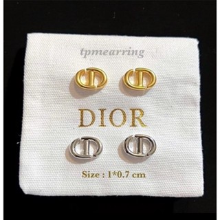 ต่างหู Dior CD ดิออร์ ก้านเงินแท้ ส่งพร้อมถุง PVC Dior