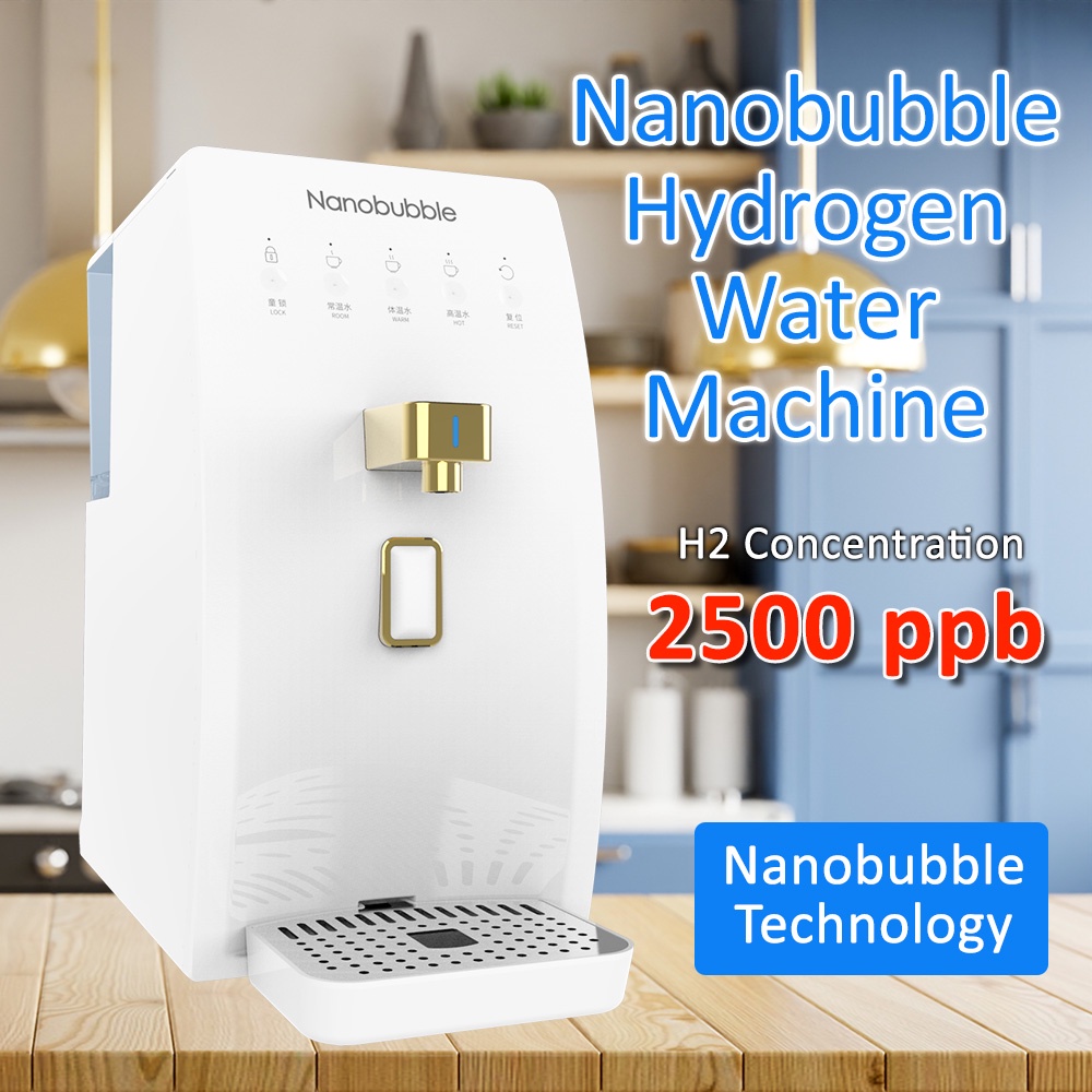 เครื่องผลิตน้ำนาโนบับเบิ้ลไฮโดรเจน NANOBUBBLE ระบบอิเล็กโทรลิซิส PEM ความเข้มข้นของ H2 - 2500ppb, Hydrogen Diffusion