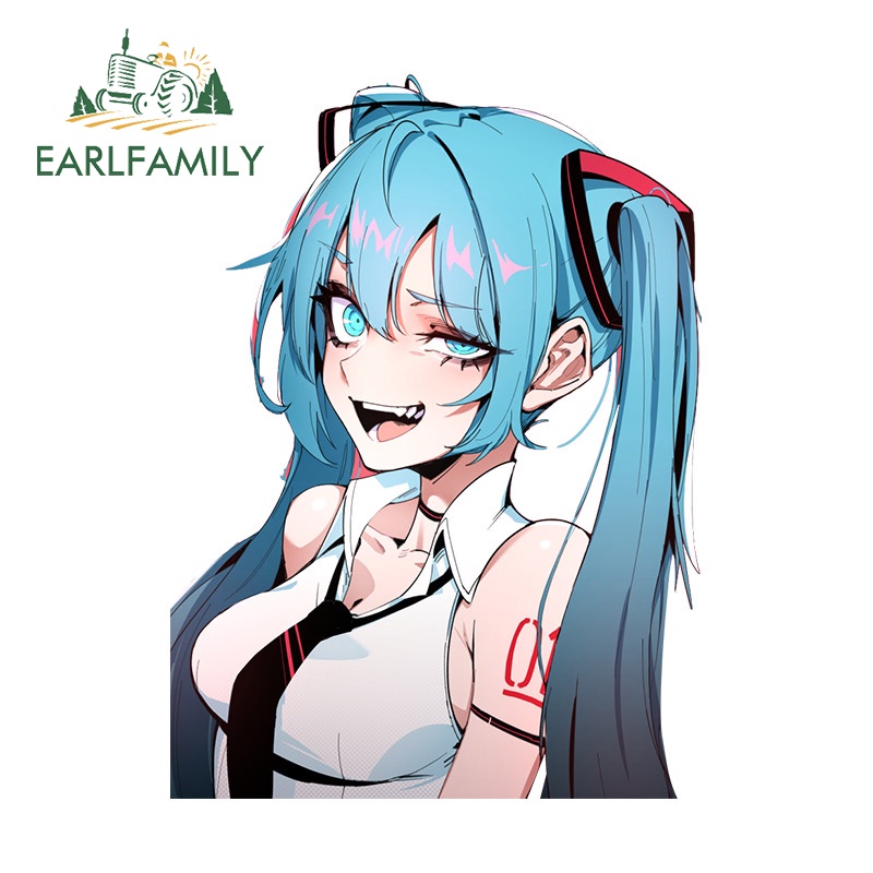 Earlfamily 13 ซม.x 8.6 ซม.Hatsune Miku Hololiveรถสติกเกอร์แฟชั่นOcclusion Scratch JDM Decalsบุคลิกภาพไวนิลวัสดุกันชนตกแต่ง