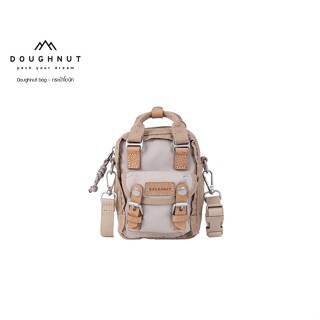 DOUGHNUT BAG : Macaroon Tiny Happy Camper Series : IVORY กระเป๋าโดนัทกันน้ำได้ ผลิตจากผ้าไนลอน 420D น้ำหนักเบา กระเป๋าโดนัท กระเป๋าสะพายข้าง กระเป๋า กระเป๋าผู้หญิง  (รหัสสินค้า 09620 )