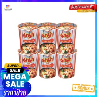 InstantNoodle รสต้มยำกุ้งมาม่าคัพบะหมี่กึ่งสำเร็จรูป60 กรัมx6 ถ้วยMamaCup Noodle InstantShrimpTomYum