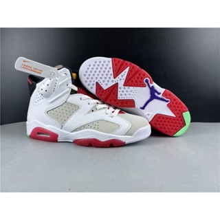 Nk Air Jordan 6 "Hare" รองเท้าบาสเก็ตบอล สีเทา ขาว แดง ดํา CT8529-062