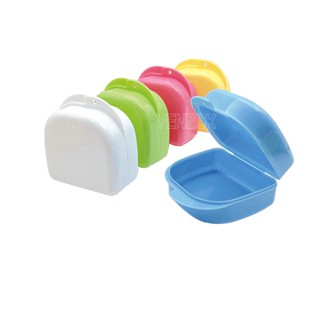 5pcs/Lot Dental Denture Bath Case Retainer Storage Box With Holes Colorful Teeth Contai