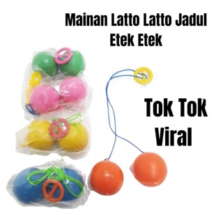 ของเล่นลูกบอล LATTO Tok Tok Ball Fighting Old School Etek LATTO LATTO Makasar สําหรับเด็ก