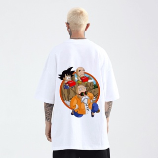 Dragon Ball Anime T-Shirt for Men Son goku  Kuririn Cotton Loose Clothing Oversized Tee Shirtsเสื้อยืด_04