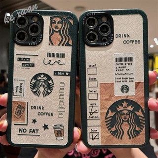 เคสป้องกันโทรศัพท์มือถือ แบบนิ่ม ลาย Starbucks กันกระแทก สําหรับ Iphone 14pro 1311 12 xsmax 8plus ICK5