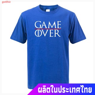 gothic เสื้อยืดลำลอง Game Of Thrones Season 8 Game Over Printed T Shirt Mens 2020 Summer GOT Short Sleeve T-Shirts _08